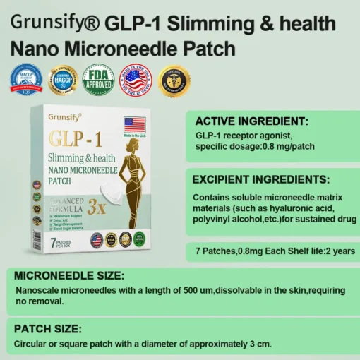 Grunsify® NIDDK-Tirzepatide Slimming & health NANO MICRONEEDLE PATCH