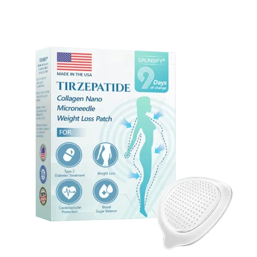 Grunsify® Nano-Microcrystal Patch: Tirzepatide + Collagen Dual Action for Fat Loss, Skin Tightening, and Sugar Control